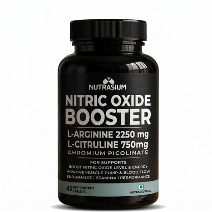 Nutrasium L-Arginine 2250 mg Tablets | Amino Acid Dietary Supplement | 45 Tablets | High Strength L-Arginine Formula | Easy to Swallow Tablets | Daily Nutritional Supplement for Adults | Unflavored