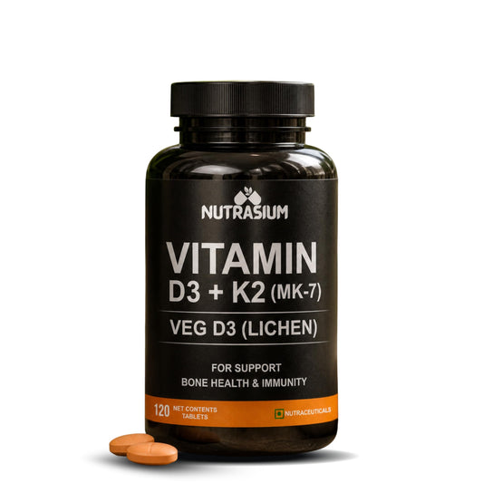 Nutrasium D3 K2 with B12 & DHA | Bone Heart Immunity | 120 Tabs