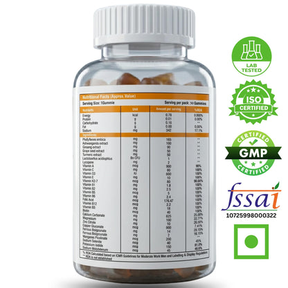 Nutrasium Multivitamin Gummies for Kids | 14 Vitamins & 10 Minerals with Ashwagandha and Ginseng | Supports Immunity, Bone Health & Brain Development | No Added Sugar | Mixed Fruit | 30 Gummies