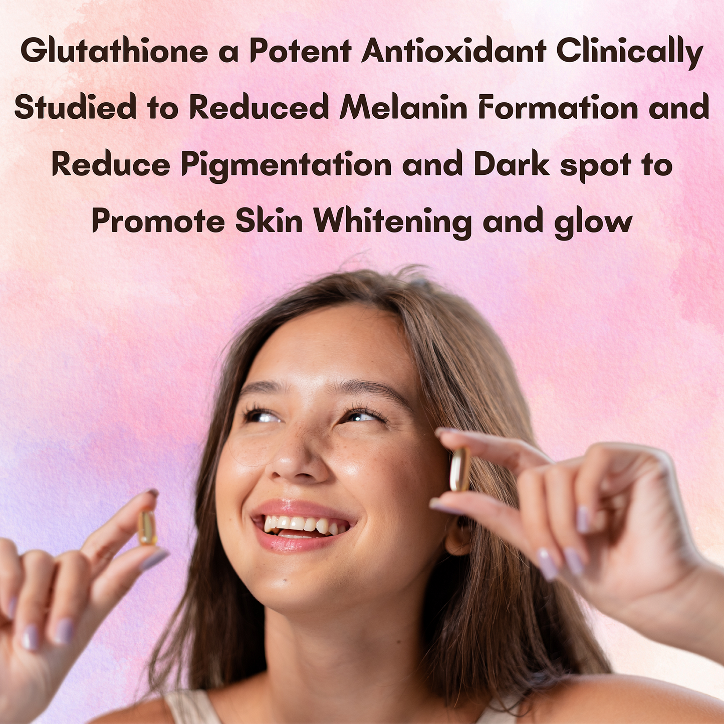 L-Glutathione 600 mg with Hyaluronic acid and Biotin For Skin Whitening, Glow, Dark spot Reduction & Pigmnetation