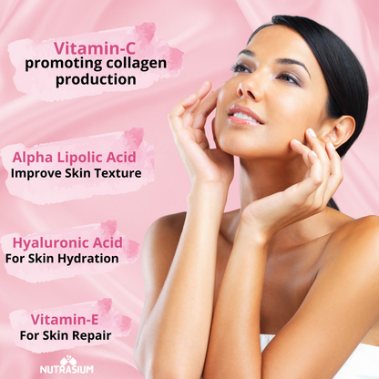 L-Glutathione 600 mg with Hyaluronic acid and Biotin For Skin Whitening, Glow, Dark spot Reduction & Pigmnetation